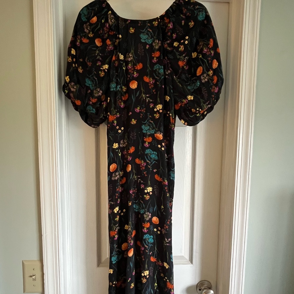 a new day Black Dress with Colorful Floral Design